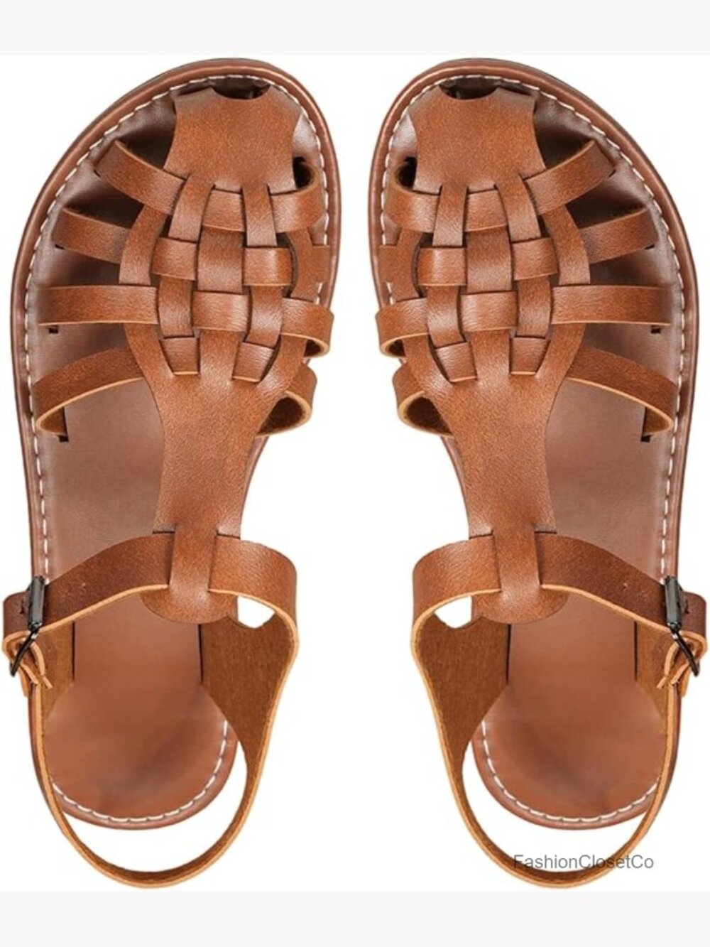 Closed Toe Huaraches Sandals Ankle Strap Slingback Flat Sandals Women's